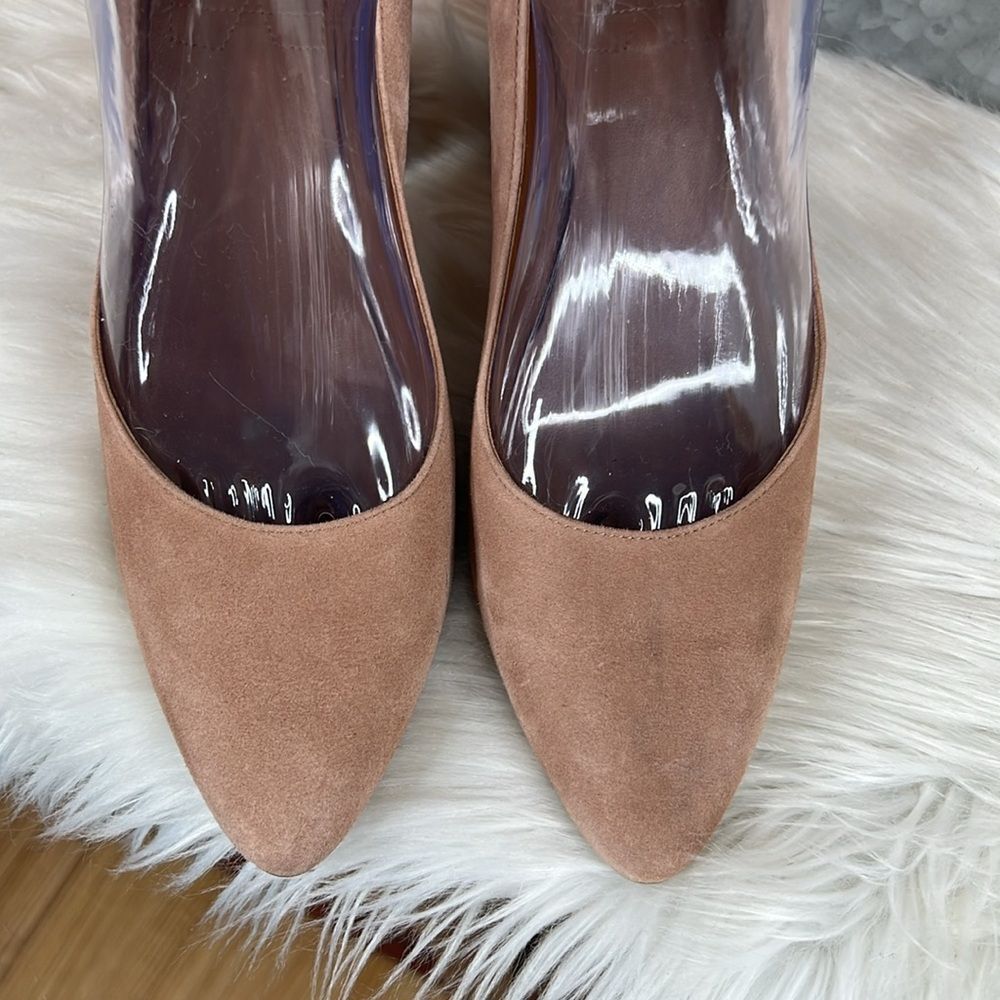 Aquatalia Blush Pink Suede Block Heel Pumps - Picture 4 of 11